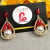 Red casual earrings