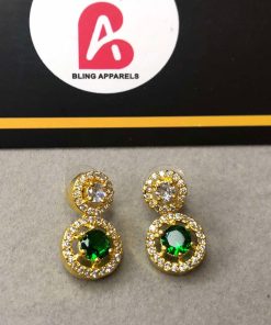 Green american diamond earrings