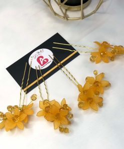 4 hair pins Champagne