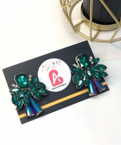 Peacock coloured earrings