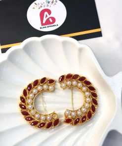 Red cresent earrings
