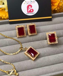 Red mala set with ring