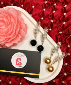 Zircone cut earrings black and champagne