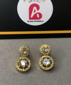 White american diamond earrings