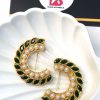 Cresent earrings green