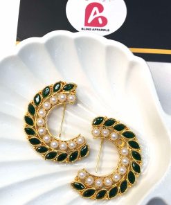 Cresent earrings green