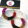 Multi gajra hoop earrings