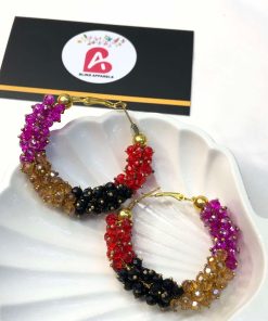 Multi gajra hoop earrings