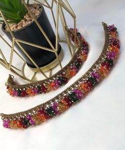 Multi gajra anklets pair