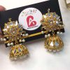 Golden kundan jhumkas