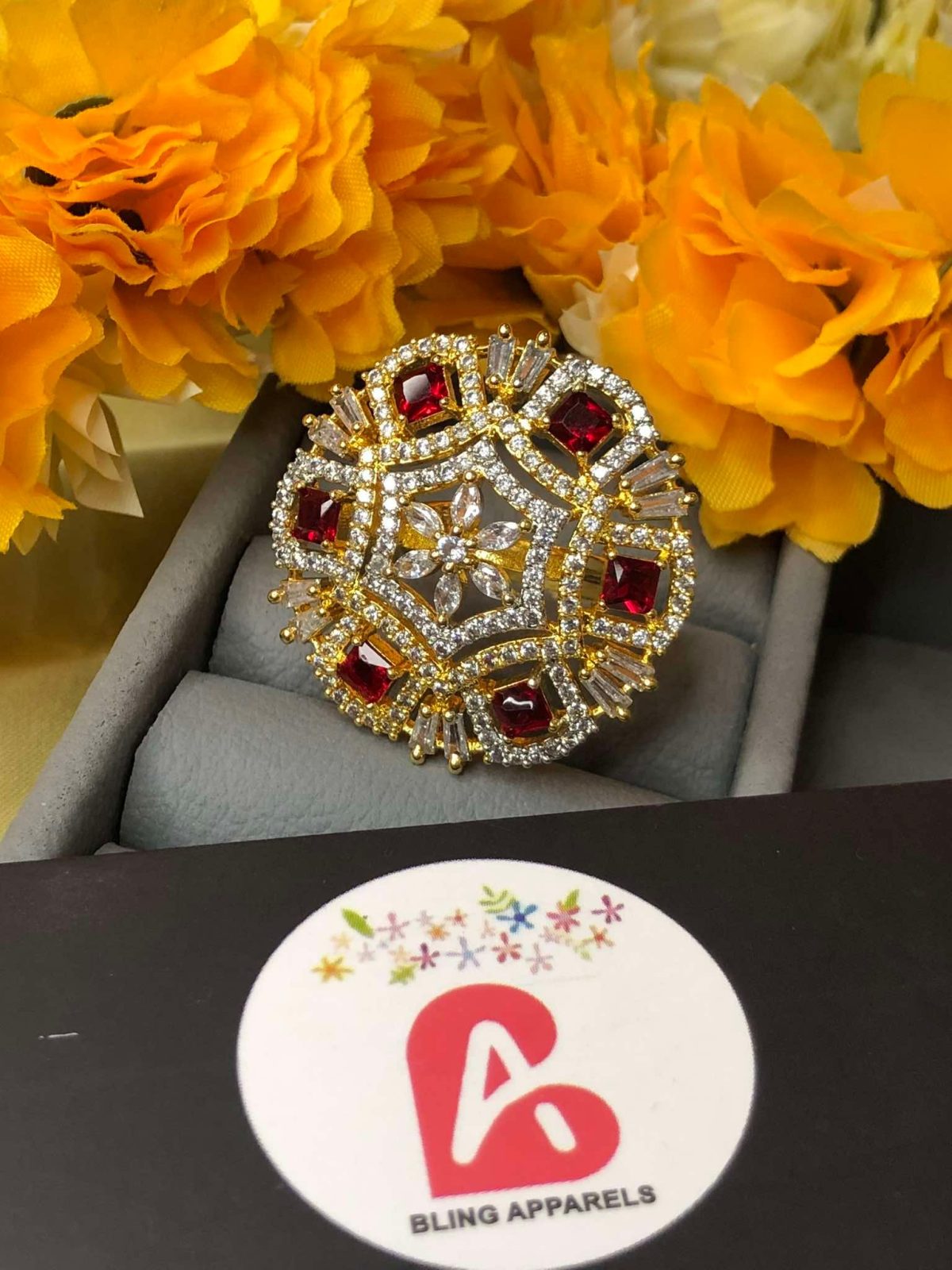Ad Rind RED AD ring (adjustable) - Bling apparels