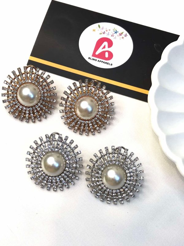 Embellished studs golden and silver