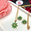 Flower pendant set green