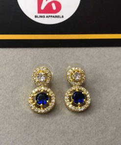 Blue american diamond earrings
