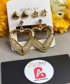 Heart earrings set