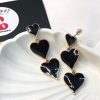 Black heart earrings