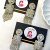 Golden and silver embellished earrings