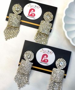 Golden and silver embellished earrings