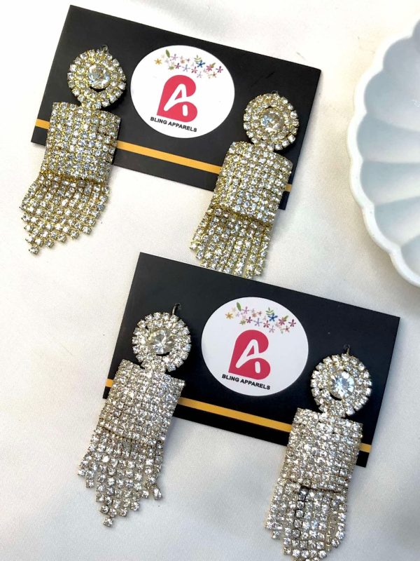 Golden and silver embellished earrings