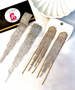 Golden and silver embellished earrings