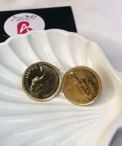 Golden coin earrings