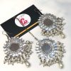 Kundan silver earrings and bindya