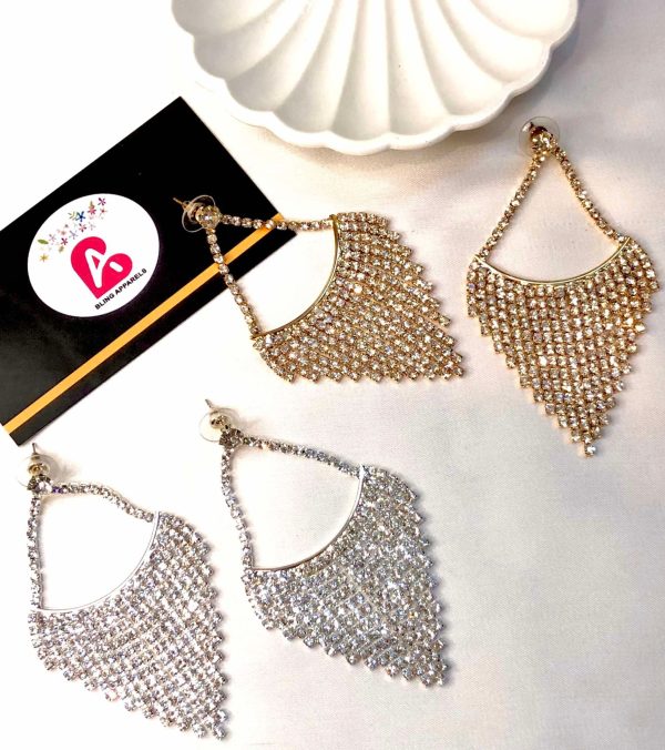 Embellished earrings Golden and silver