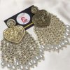 Afghani heart earrings golden