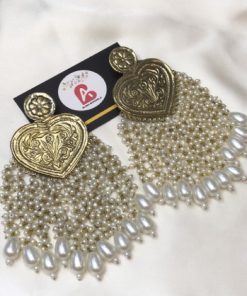 Afghani heart earrings golden