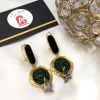 Crushed earrings black and green