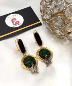 Crushed earrings black and green