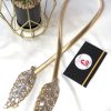 Golden embellished leaf belt