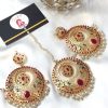 Nauratan earrings and bindya ruby
