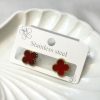Clover studs red