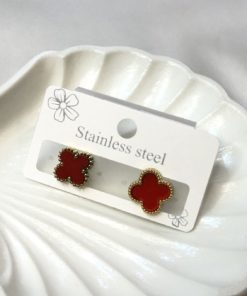 Clover studs red