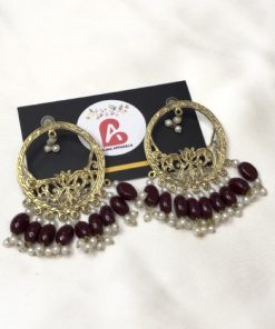 Afghani earrings mehroon