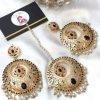 Nauratan earrings and bindya black