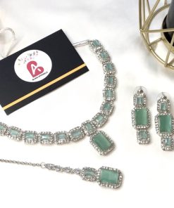 Zircone set silver and mint