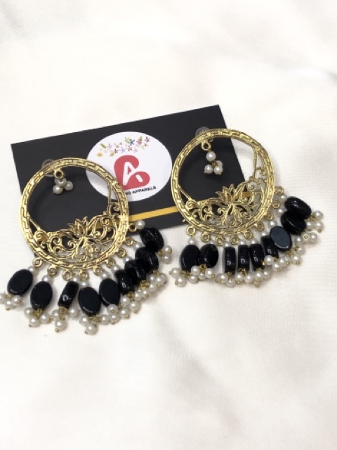 Afghani earrings black
