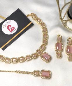 Zircone set golden and pink