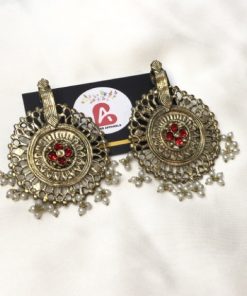 Afghani earrings red