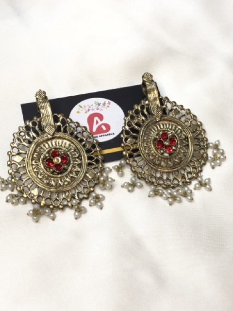 Afghani earrings red