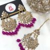 Kundan earrings and bindya ruby