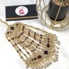Kundan jhoomer golden and red
