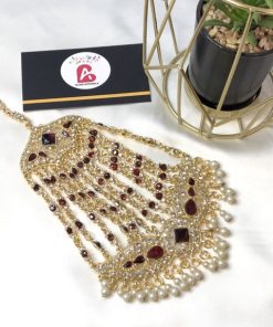 Kundan jhoomer golden and red