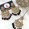 Kundan earrings and bindya black
