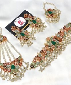 Nauratan set green with jhoomer