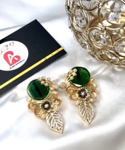 Green bee earrings