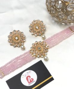 Kundan set pink