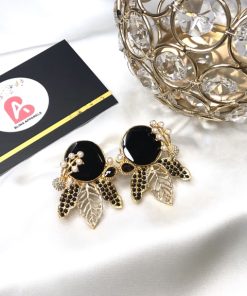 Black bee earrings